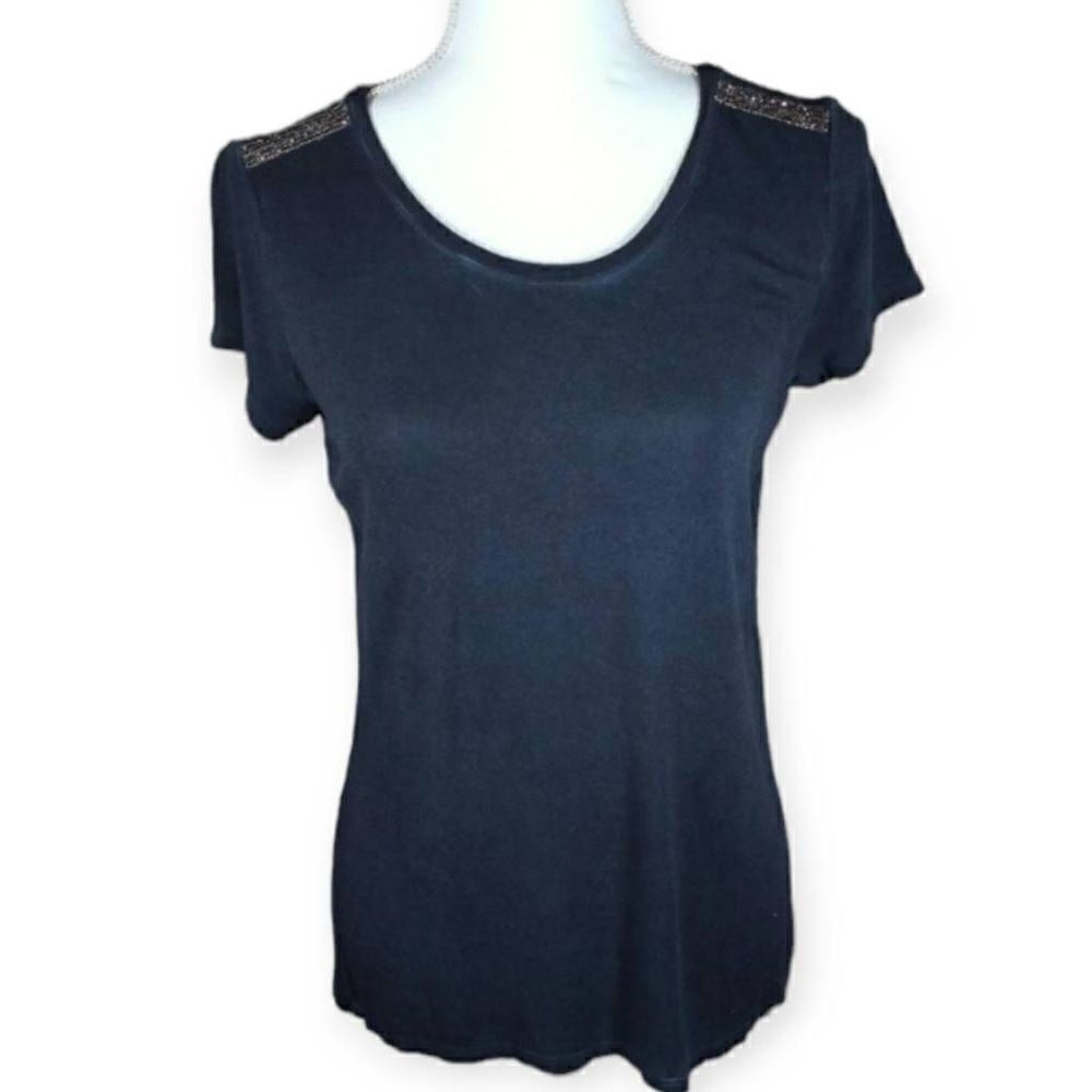 G BY GIULIANA TEAL JEWELD T-SHIRT SZ.XS EUC. GORGEOUS TOP IN EXCELLENT USED CON